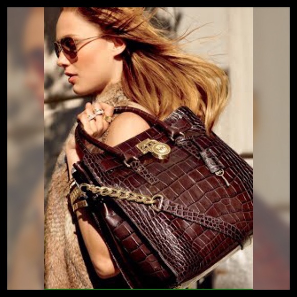 Michael Kors Large NS Hamilton Croc Leather Tote - Picture 8 of 9